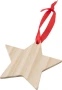 Christmas ornament | Wood | With red ribbon | Star-shaped