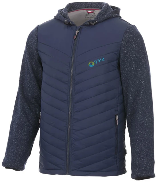 Hybrid jacket | Nylon and sweater knit | For men | Synthetic insulation | Navy