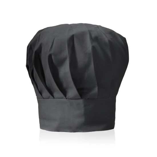 Chef hat | Cotton and polyester | Adjustable ribbon | Black