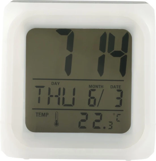 Cube clock | HIPS | Alarm function | white