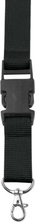 Schlüsselband | Polyester | Sicherheitsclip aus Kunststoff | Schwarz