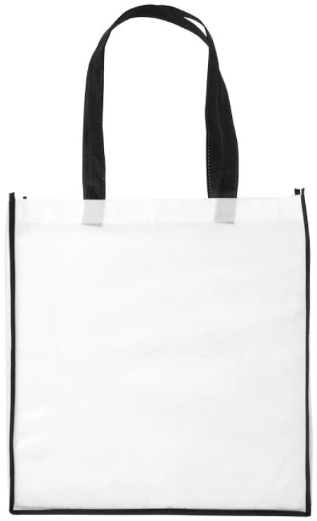 Non woven bag | Small handles | 80gr/m² | Bi-coloured | White; Solid black