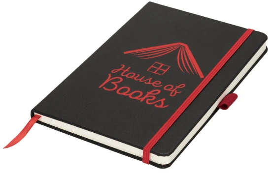 Lasercut A5 notebook | Solid black; Red