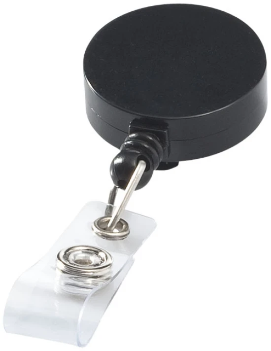 Rollenclip für Abzeichen | ABS | Kann als Schlüsselringhalter verwendet werden | schwarz