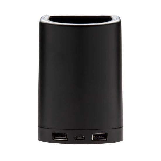 Charging station | Pen holder | Light up logo | 5W | Black