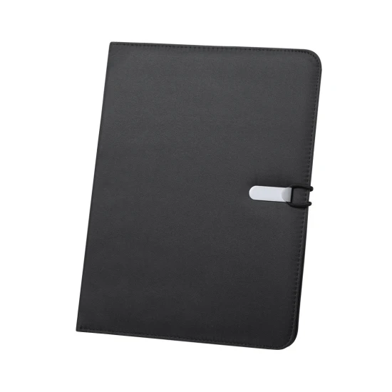 Conference folder | Soft microfibre | Incl. card holders and pen holder | Black