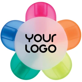 Textmarker Blume mit 5 Farben