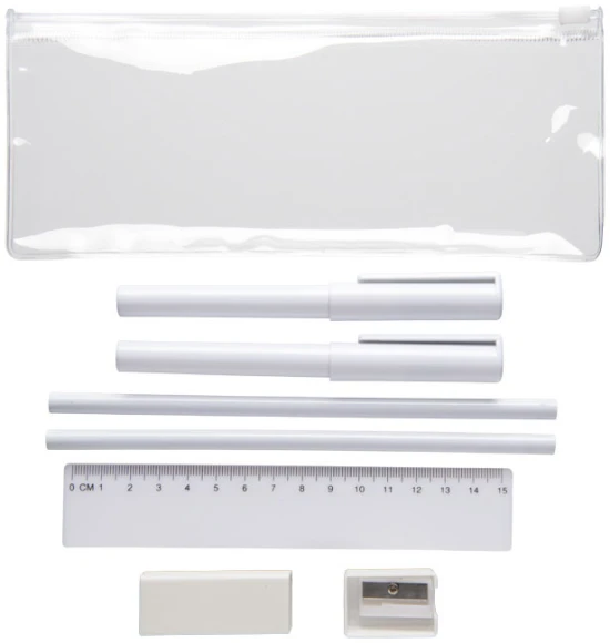 Set di astucci per matite | Plastica | 8 pezzi | Solido Bianco