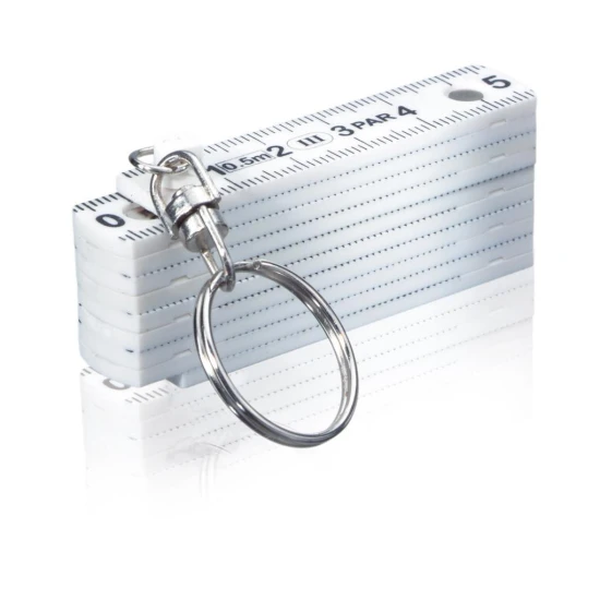 Mini opvouwbare liniaal | ABS | 1,3 x 2,4 x 6,6 cm | Lengte 50 cm | Wit