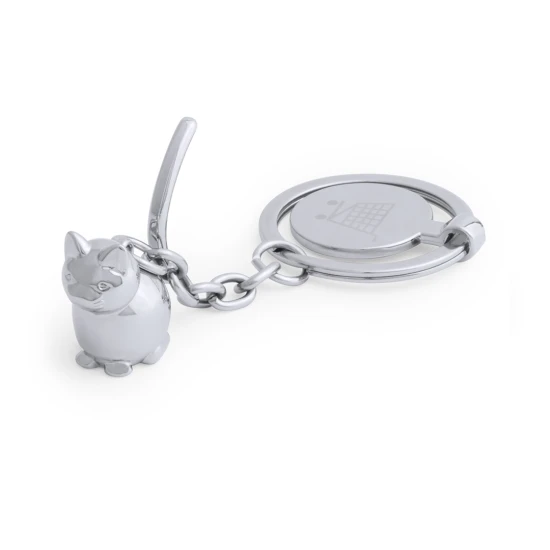 Sleutelhanger in 3D-hondvorm | Metaal | Met verwijderbare munt | Cat
