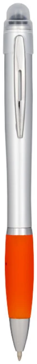 Nash light up pen silver barrel coloured grip | Orange