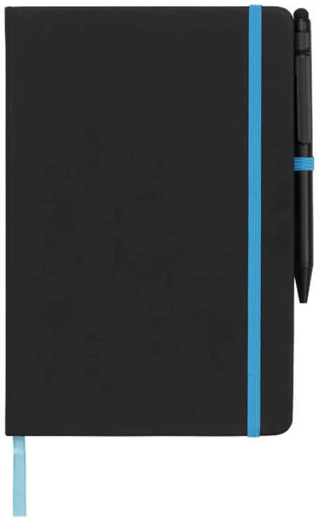 A5 notebook | PU | 96 sheets | Cream lined paper | Incl. stylus ballpoint pen | solid black;blue
