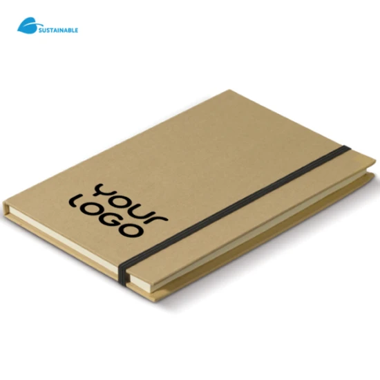 A5 notitieboekje | Karton & papier 70g/m² | 80 gelinieerde pagina's | Elastische band | Bruin