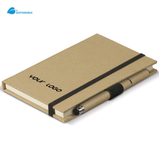 A6 Notebook | Cardboard | 160 pages | Includes cardboard pen | Brown