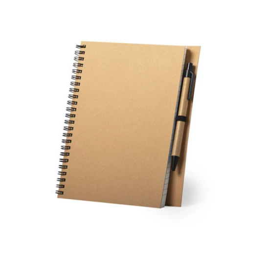 A5 spiral notebook | 80 lined pages | Recycled cardboard | Cardboard pen included | 