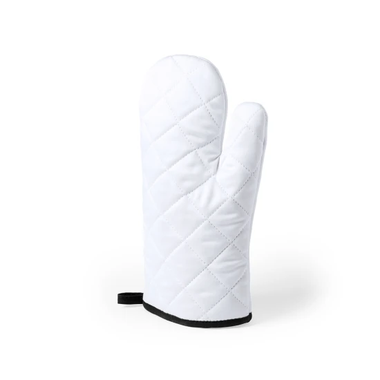 Kitchen mitten | 100% Polyester | Soft white finish | Black
