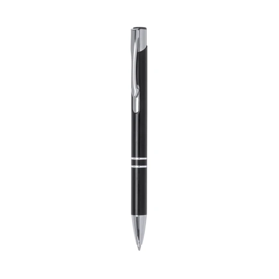 Pen | Aluminium | Blue ink | Push-button mechanism | Jumbo cartridge | Two-tone design | Black