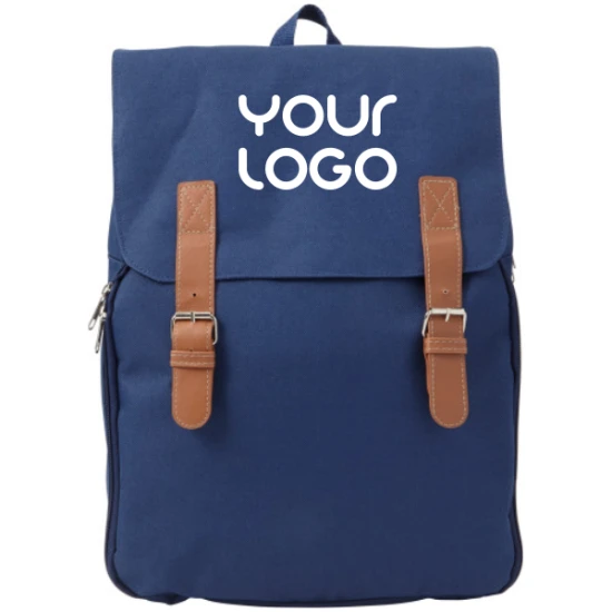 Picknick-Rucksack | 600D Polyester | 40x30x18cm | Mit Plastikbesteck für 4 Personen | Großes Kühlfach | Blau