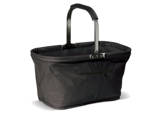 Picknickkorb | Stabiles, hochwertiges Nylon | 39x24x27cm | Leicht zu falten | Schwarz