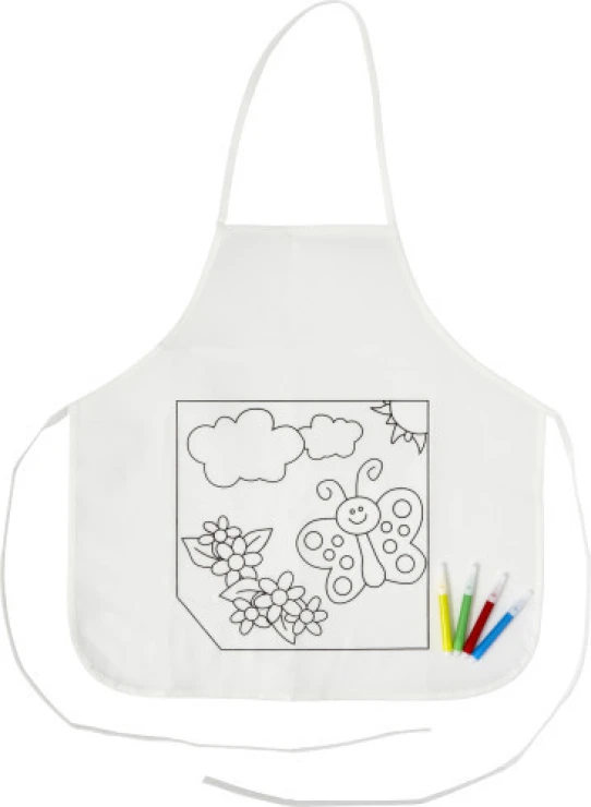 Kinderschort | Non-woven | Met stiften | wit