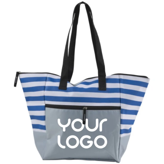 Strandtas | Polyester | 31x12.7x36cm | Incl. voorvak | blauw