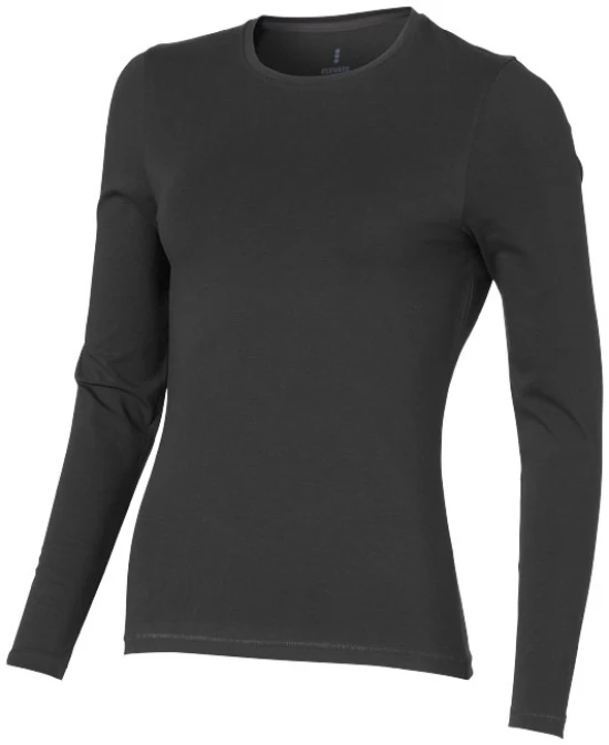 Long-sleeved T-shirt | Organic cotton & elastane | For women | Anthracite