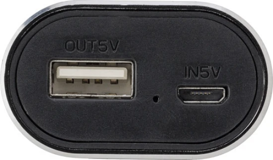 Power bank | Aluminium | 4000 mAh | Including two wireless ear buds | black