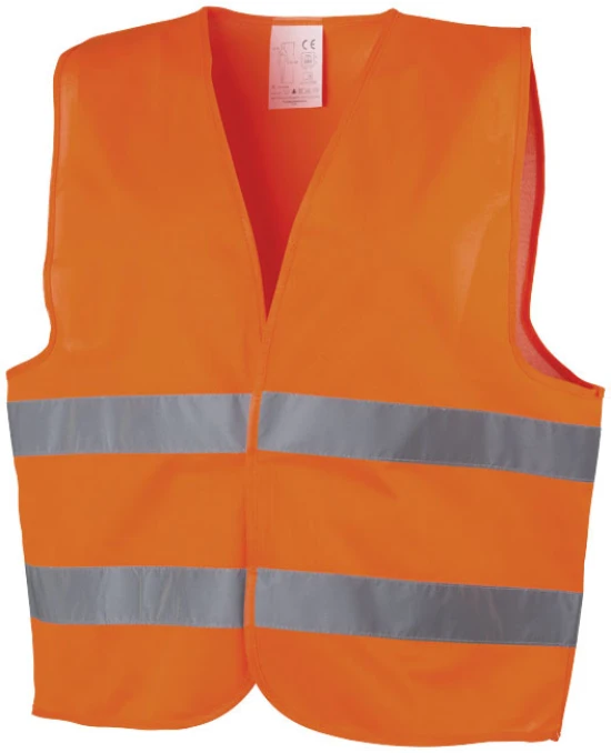 Safety vest | Polyester | XL | For professional use | Large decoration area on the front and back | Meets EU regulation | orange