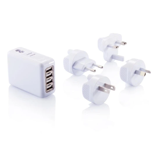 Reiseadapter | ABS | 4 Anschlüsse | 3.1A | Hohe Qualität | White
