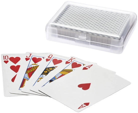 Spielkartenset | 55 Karten inklusive 3 Joker | Plastiketui | schwarz;transparent