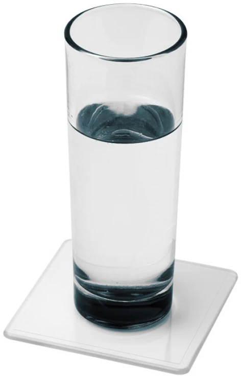 Vierkante onderzetter | Kunststof | 10x10cm | Afgeschuinde rand | transparant