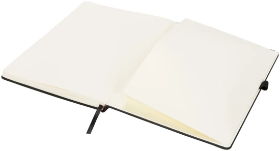 Notizbuch | PU | 128 Blätter | 19,2x25,6cm | Cremefarbenes liniertes Papier | schwarz