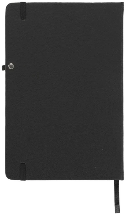 A5 notebook | PU | 128 sheets | Cream lined paper | Storage pocket inside | solid black