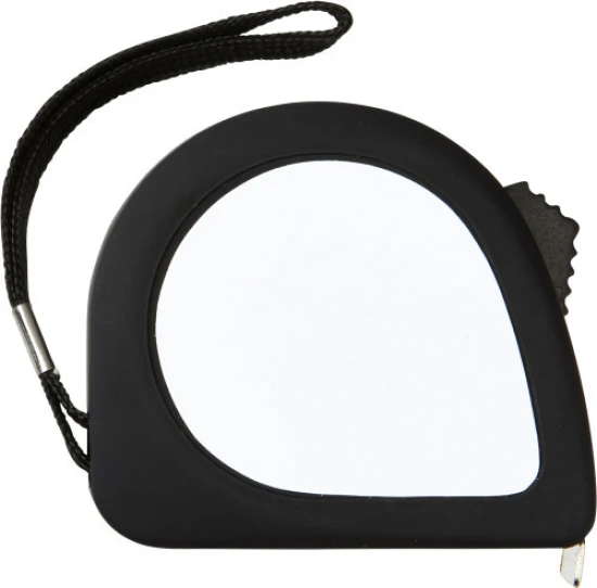 Maßband | Metall und Gummi | 3 m | Mit Handschlaufe und Gürtelclip | Schwarz