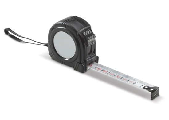 Tape measure | Metal and plastic | 3 m | Various colours | Black