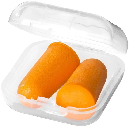 Earplugs | PU Plastic foam | With travel case | orange