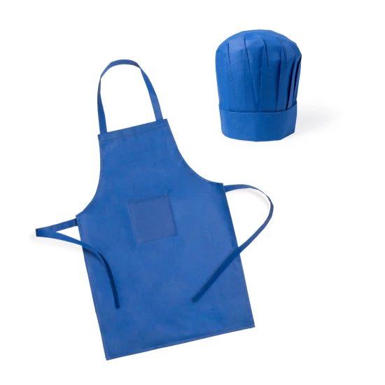 Keukenset voor kinderen | Non-woven | Schort en koksmuts | Blauw