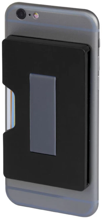 RFID cardholder | ABS Plastic & Aluminium | 3 cards | Solid black