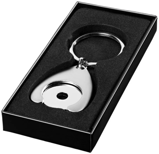 Trolley coin holder keychain | Zinc alloy | Silver colour | With gift box | silver
