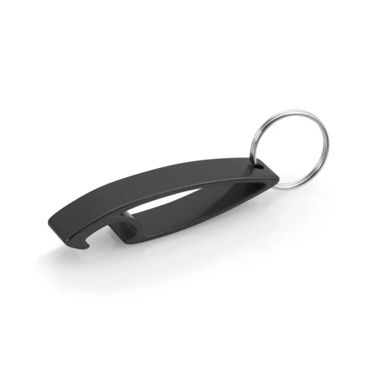 Sleutelhanger opener | Aluminium | Goedkoop | Zwart