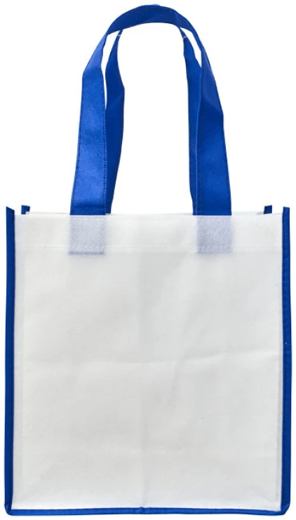 Non woven small bag | Small handles | 80gr/m² | Bi-coloured | White; Blue