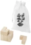 Brain teaser | Wooden squares | Cotton pouch