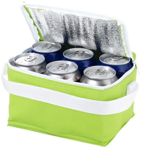 Compact cooler bag | PP Plastic | 20x13x16cm | Suitable for up to 6 cans | lime
