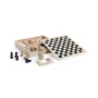 Spielset | Holz | 16 x 16 x 3 cm | Mikado | Schach | Dame | Domino