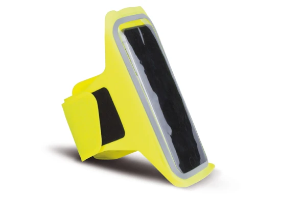 Runners armband | PVC | Reflective | Incl. opening for earbuds | Fluor-yellow