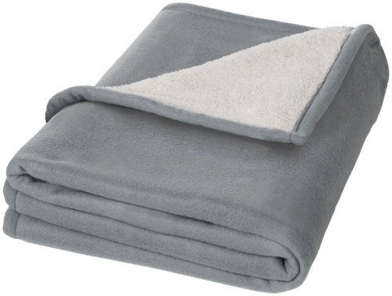 Blanket | Soft sherpa fleece | 150 x 125 cm | Warmth quickly | grey;off white