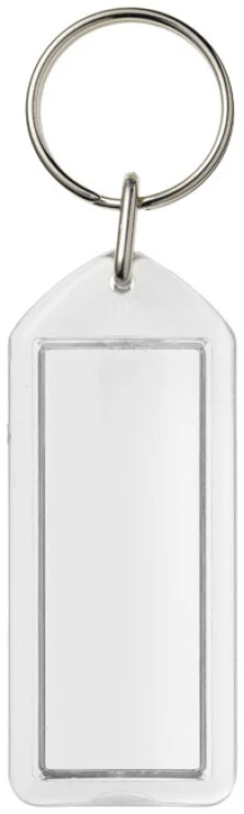 Clear rectangular keyring | GPPS plastic | 6,3 cm x 2,7 cm | Reopenable | transparent clear
