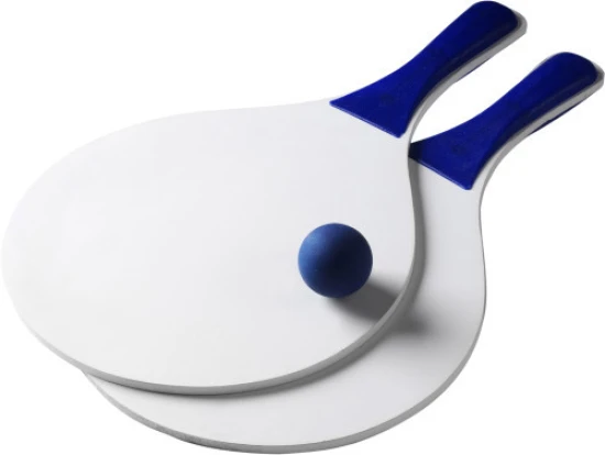 Beach bat and ball | Wooden | Packaged in a resealable mesh pouch | blue