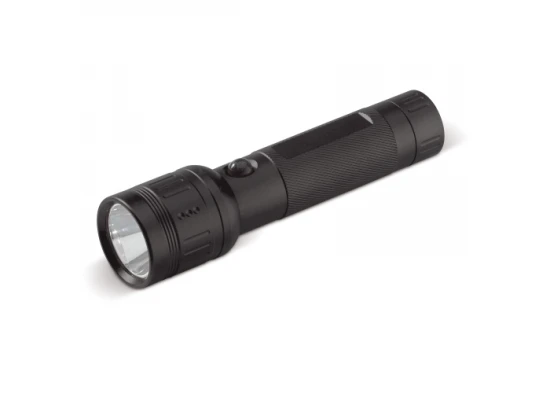 Alluminium torch | 3W LED | Batteries included | Black