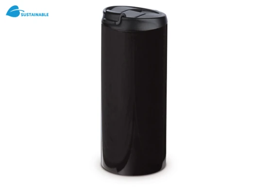 Thermos tumbler | PP & Silicone | 350ml | Full-colour all-around print | Black